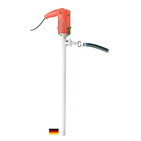 Flux Drum Pump, PVDF, 39" Long, Motor, 120V, 60Hz, 1ph, 230 Watts Power, 6 ft UHMWPE Hose 24-ZORO0068